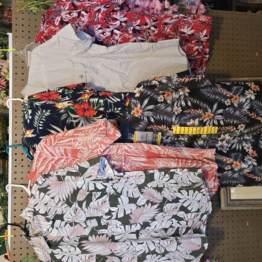 Assorted Floral and Leaf Print Shirts